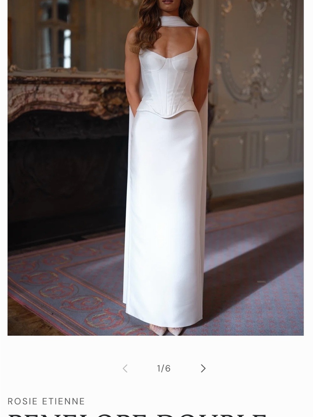 Rosie Etienne White Satin Corset Column Wedding Dress